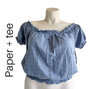 Paper + tee eyelett plus size blouse / top NWT! Size 1X